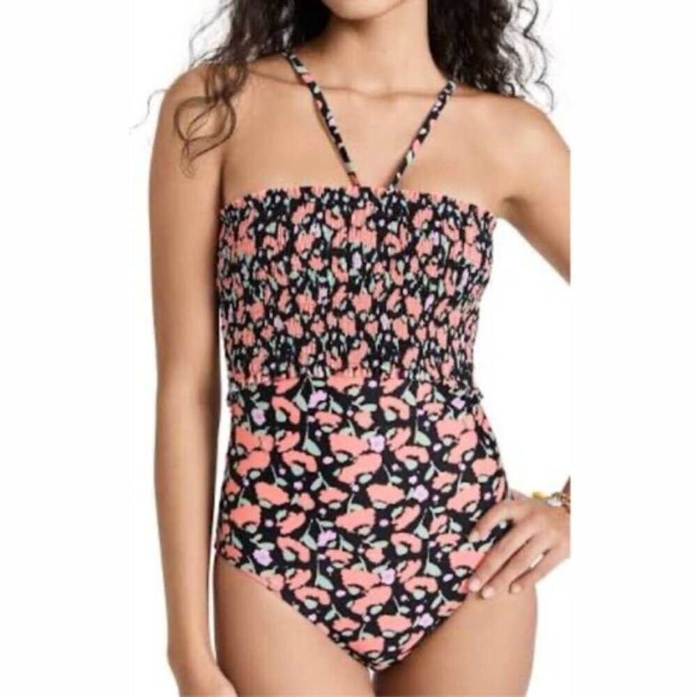 Tanya Taylor - “Kendra Smocked One-Piece” Poppy Fields Swimsuit - Size XS, Multi
